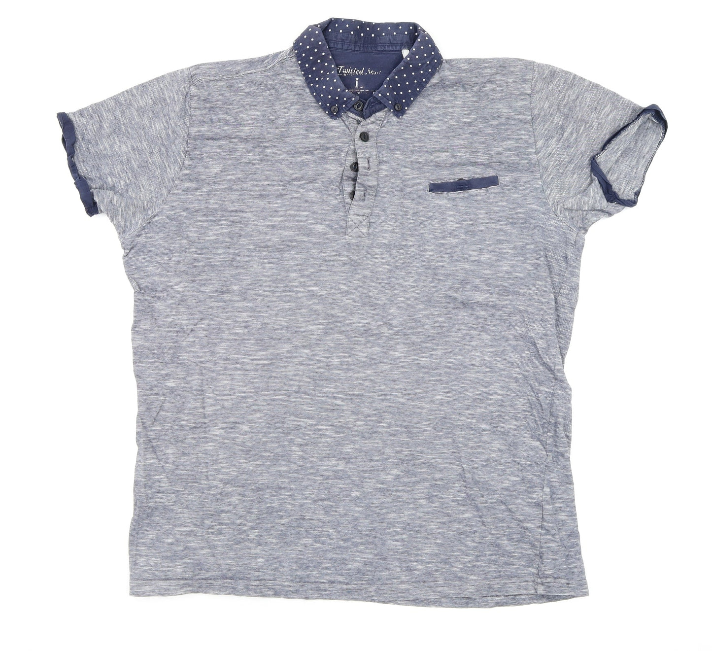 Twisted Soul  Mens Grey    Polo Size L