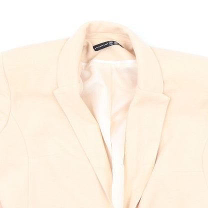 Close-up detail of Atmosphere women’s pink jacket blazer, size UK 10