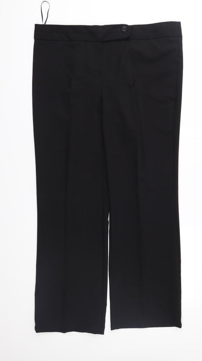 Front view of George women’s black trousers, size UK 16, 30-inch leg