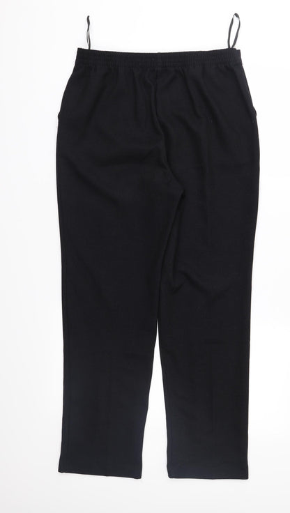 Additional front view of Papaya women’s black trousers, size UK 10, 28-inch leg