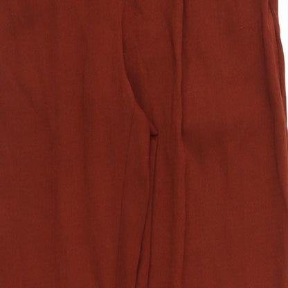 Close-up detail of Atmosphere women’s brown trousers, size UK 10, 28-inch leg