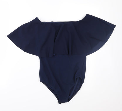 Additional front view of Missi women’s blue basic blouse, size UK 10