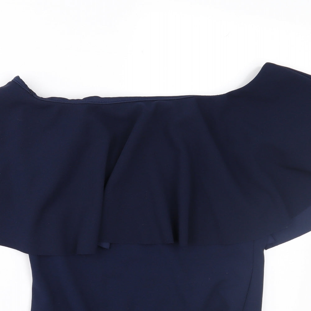 Missi Womens Blue   Basic Blouse Size 10