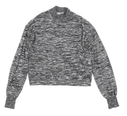 Additional front view of Noisy May women’s grey basic t-shirt, size XS