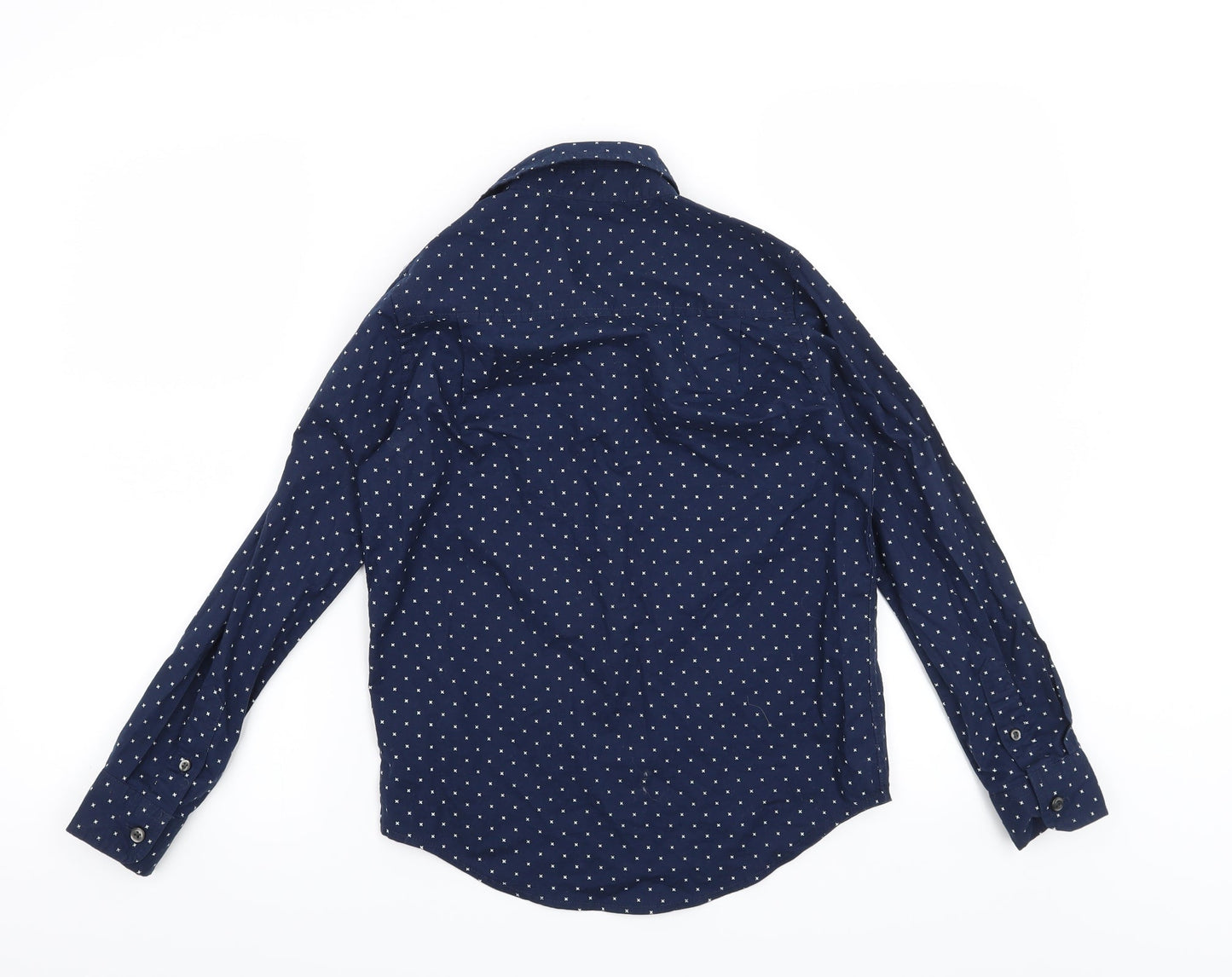 Place Boys Blue Geometric  Basic Button-Up Size 7-8 Years