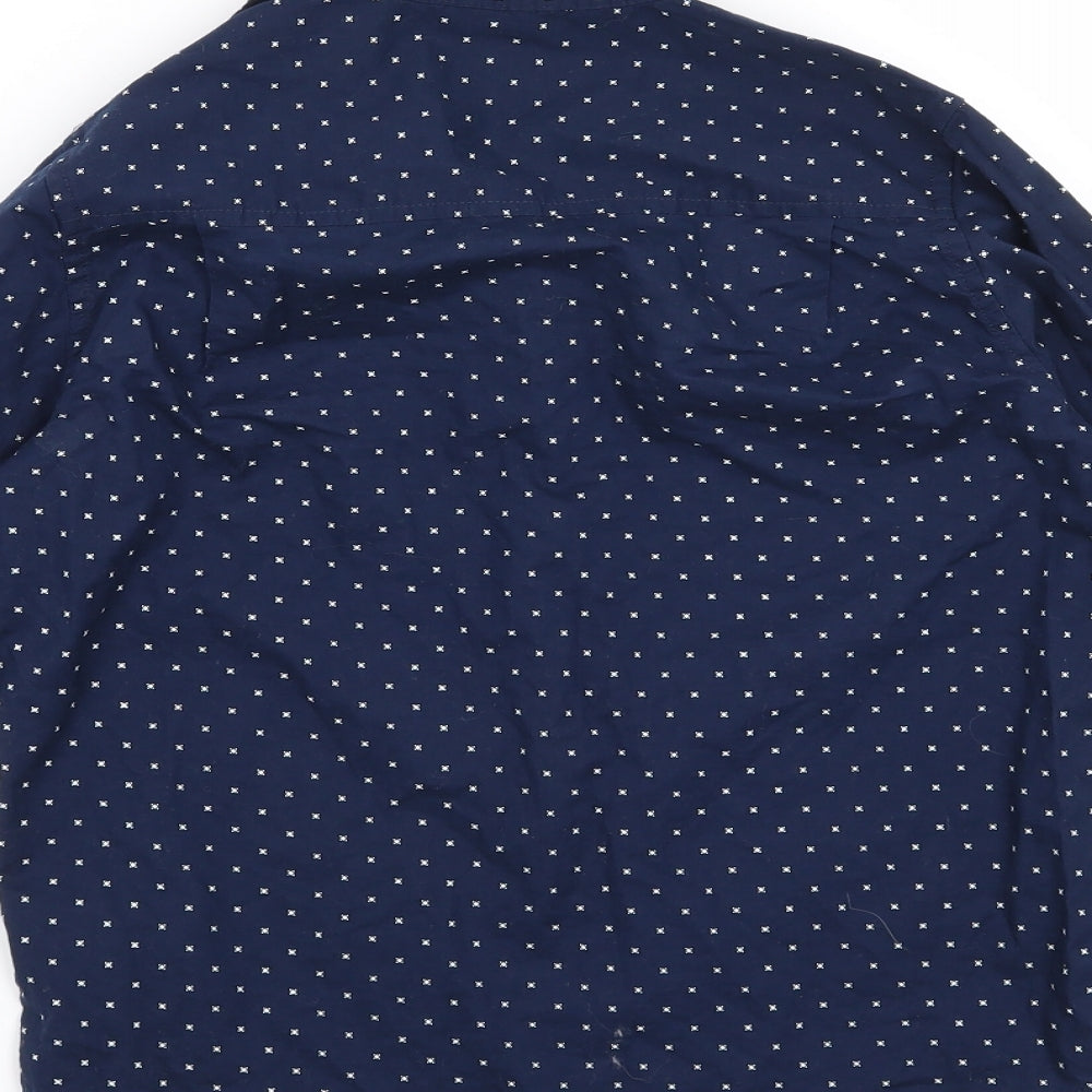 Place Boys Blue Geometric  Basic Button-Up Size 7-8 Years