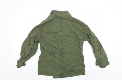 Back view of Preworn women’s green floral jacket, size S