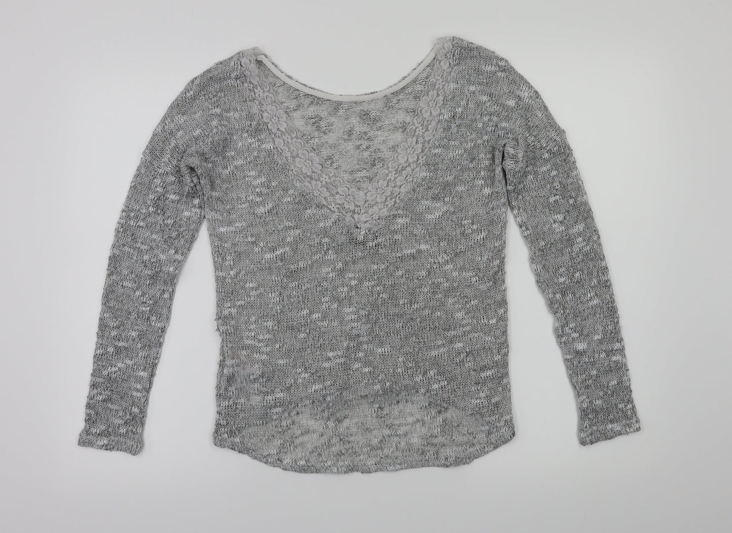 VILA Womens Grey Floral  Basic T-Shirt Size XS