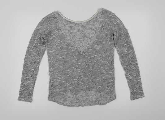 VILA Womens Grey Floral  Basic T-Shirt Size XS
