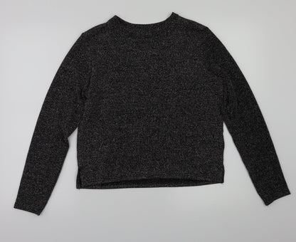 Front view of H&M women’s grey basic t-shirt, size XS
