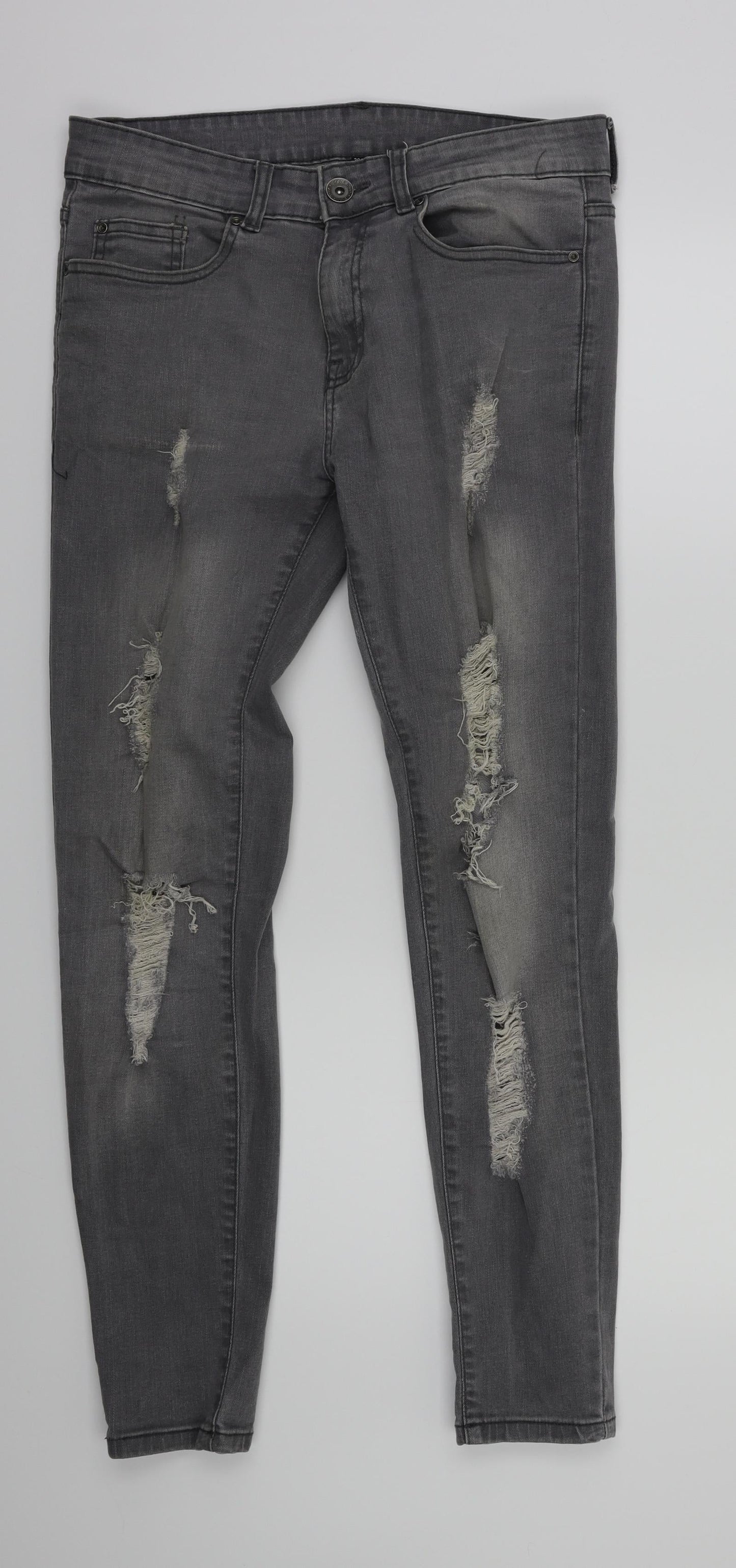 Preworn Womens Grey   Skinny Jeans Size 30 L29 in