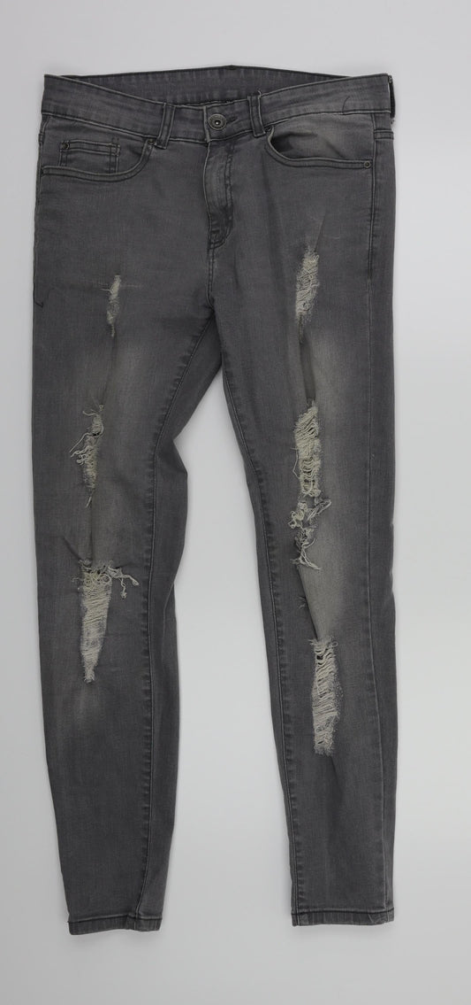 Preworn Womens Grey   Skinny Jeans Size 30 L29 in