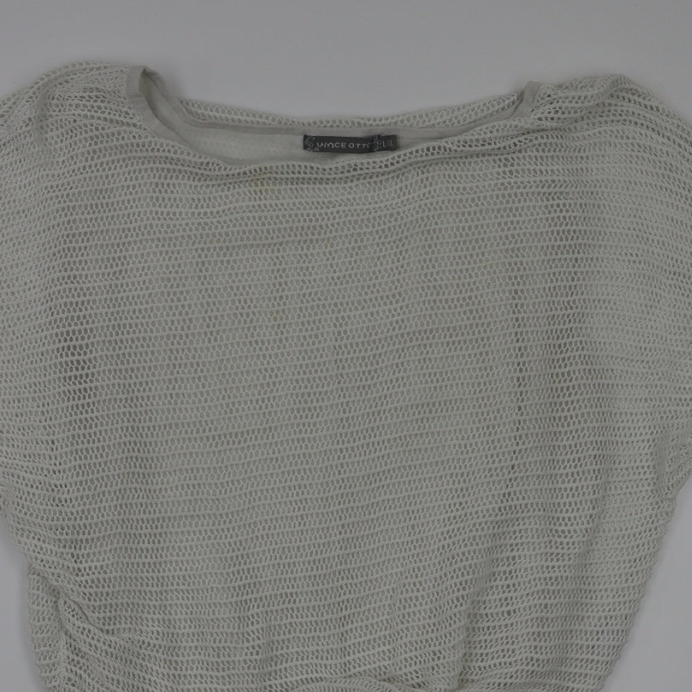 uince otto  Womens White   Basic T-Shirt Size L