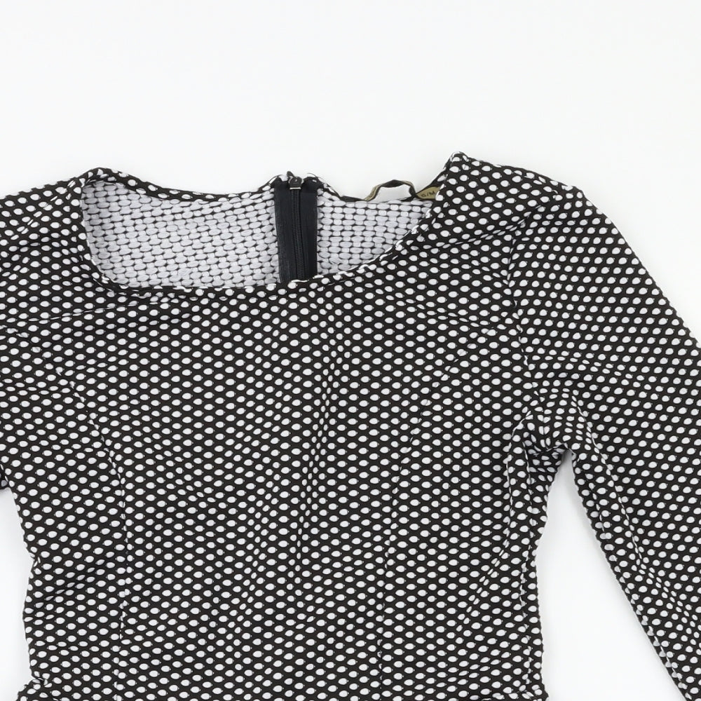 classic tricot  Womens Black Polka Dot  Basic T-Shirt Size M