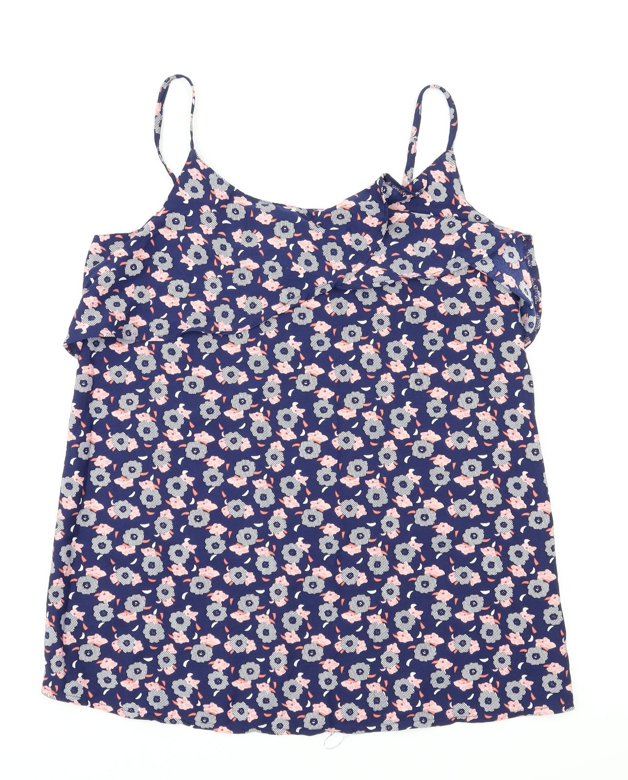 Pep & co Womens Blue Floral  Basic T-Shirt Size 8