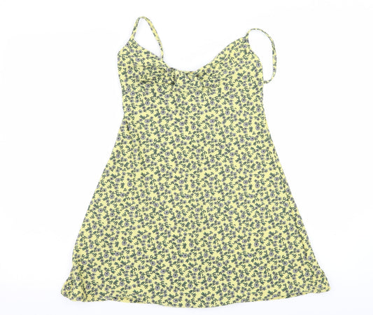 Topshop Womens Yellow Floral  Basic Blouse Size 4