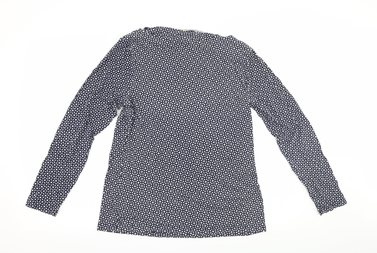 M&S Womens Blue Argyle/Diamond  Basic T-Shirt Size 14