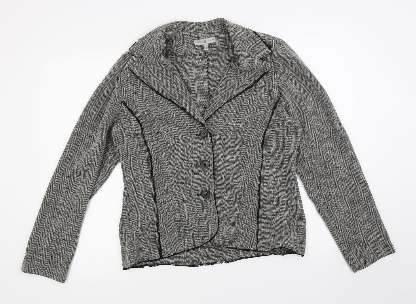 Rosie's Womens Grey Herringbone  Jacket Blazer Size 14