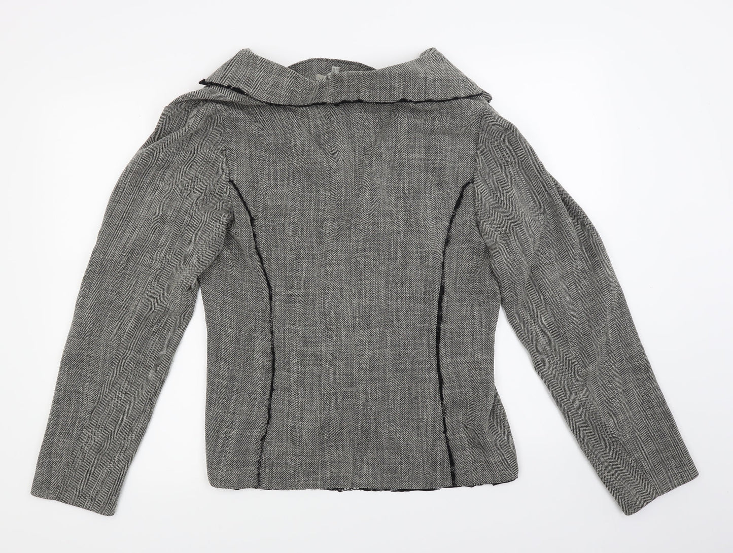 Rosie's Womens Grey Herringbone  Jacket Blazer Size 14