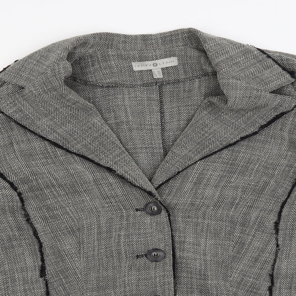 Rosie's Womens Grey Herringbone  Jacket Blazer Size 14