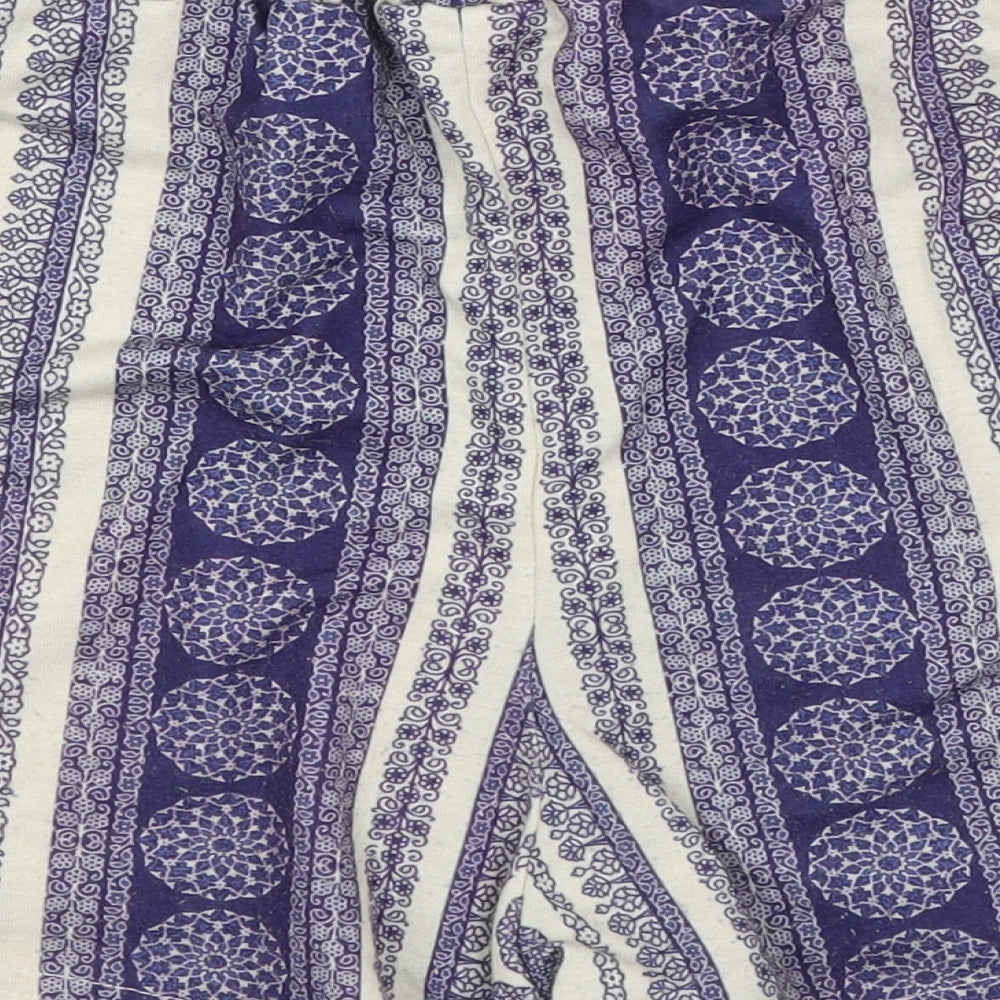 Missguided Womens Blue Striped  Hot Pants Shorts Size 8