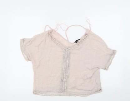 Additional front view of Select women’s pink basic blouse, size UK 12