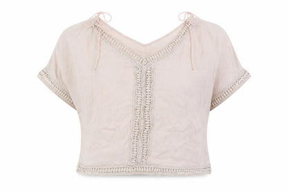Front view of Select women’s pink basic blouse, size UK 12