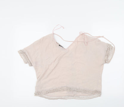 Back view of Select women’s pink basic blouse, size UK 12