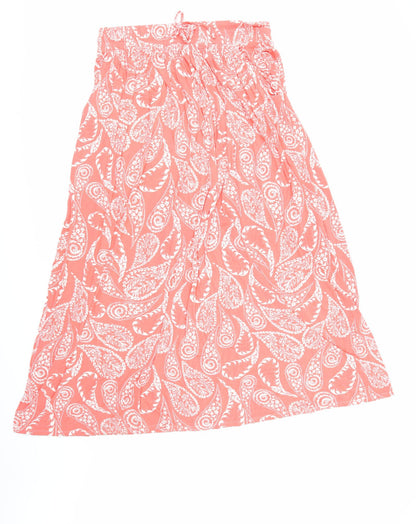 Additional front view of Next women’s red floral a-line skirt, size UK 32, in