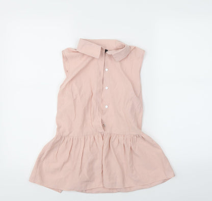 Front view of Atmosphere women’s pink tunic blouse, size UK 4