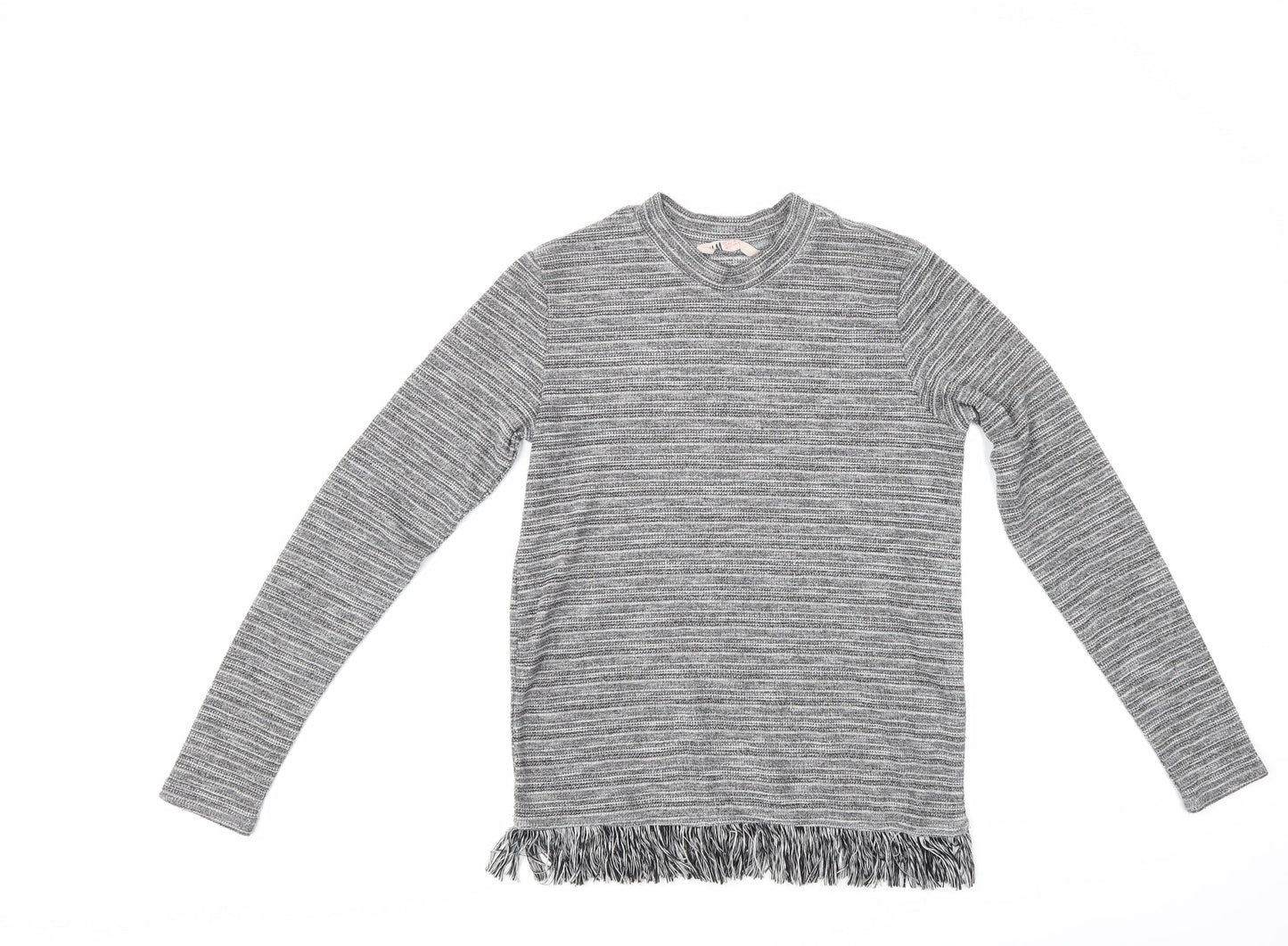 H&M Girls Grey Striped  Pullover Jumper Size 14 Years