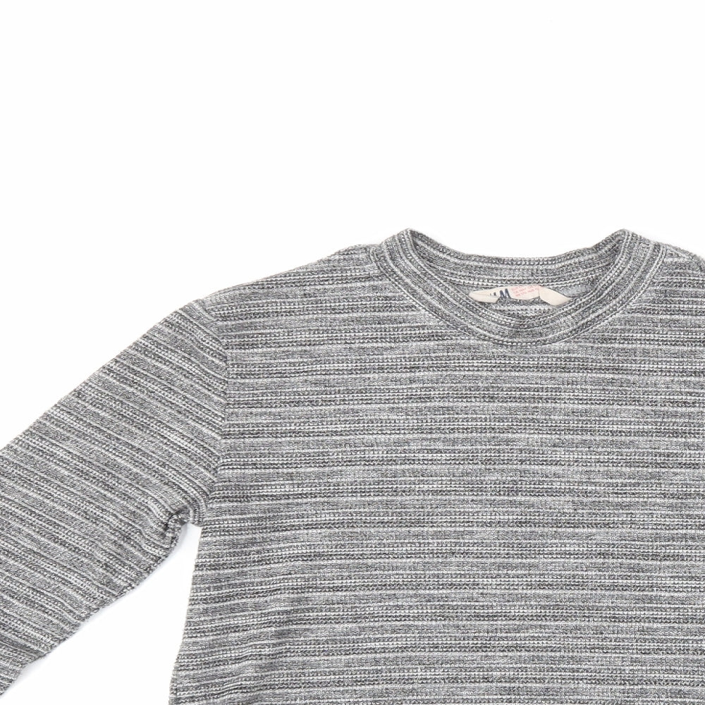 H&M Girls Grey Striped  Pullover Jumper Size 14 Years