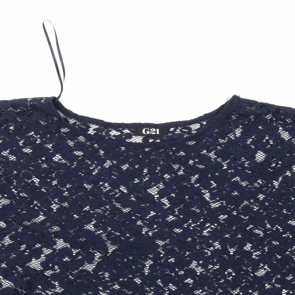 G21 Womens Blue Floral  Basic Blouse Size 20