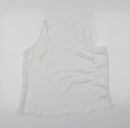 Front view of F&F women’s white basic blouse, size UK 16