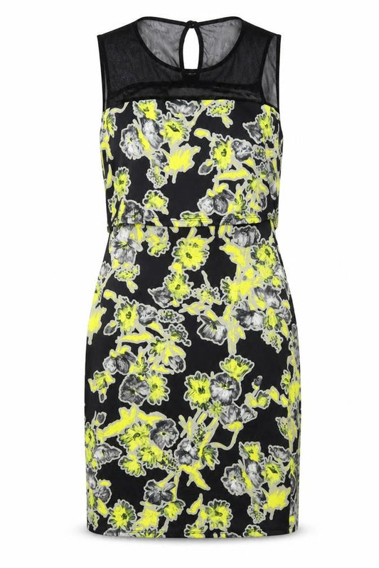 Sparrow Womens Yellow Floral  Tank Dress  Size 12