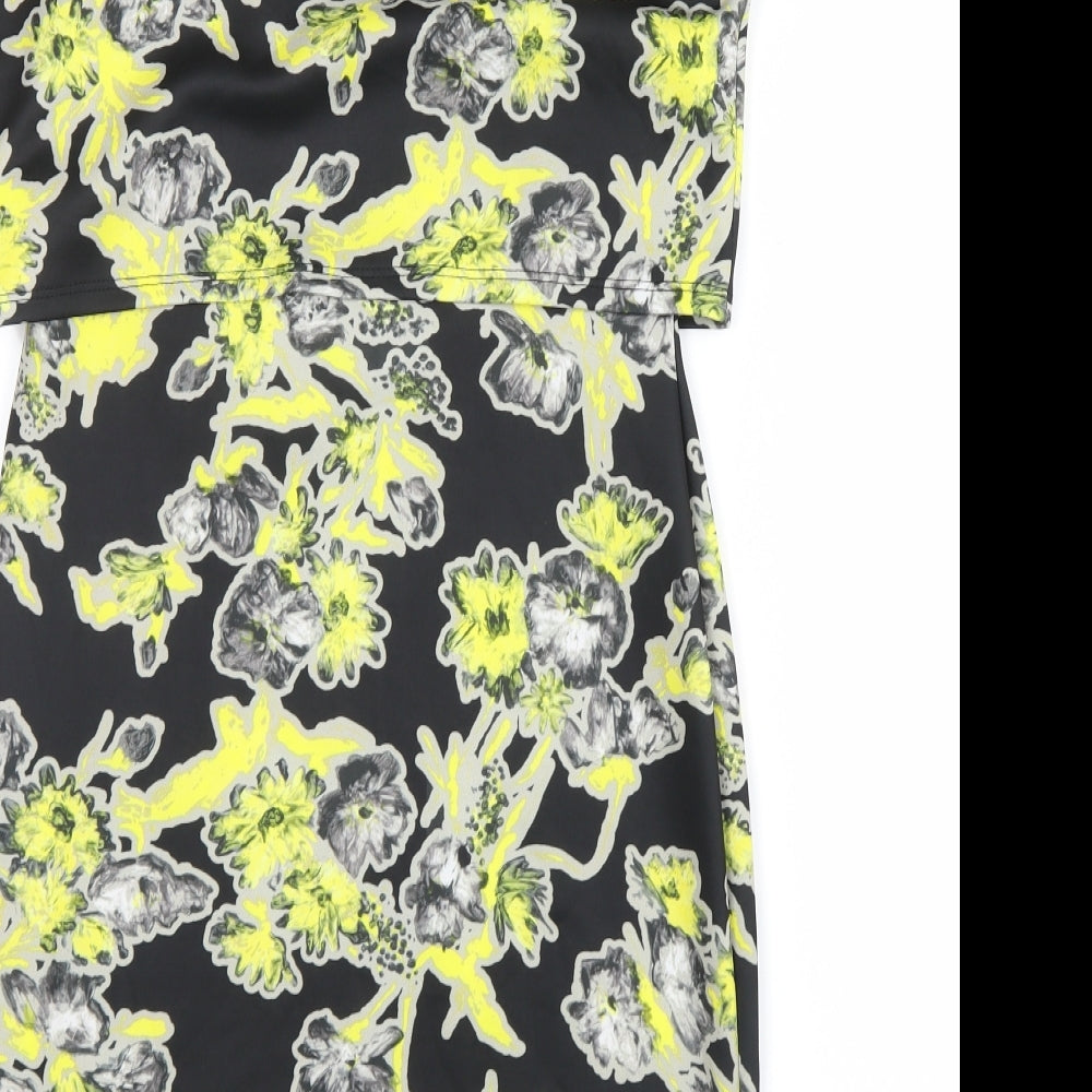 Sparrow Womens Yellow Floral  Tank Dress  Size 12