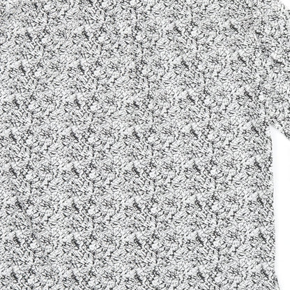 Brand and care label for Next men’s black geometric button-up, size L