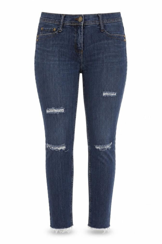 Front view of Denim Co women’s blue skinny jeans, size UK 30, in, 25-inch leg