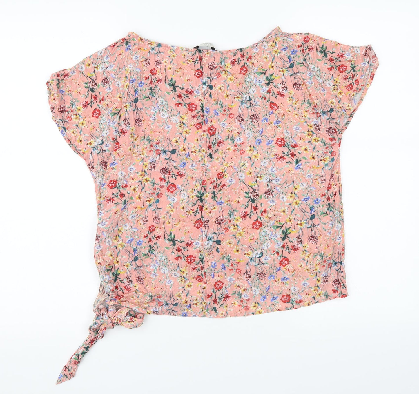 F&F Womens Pink Floral  Cropped Blouse Size 8