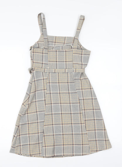 Preloved Primark Womens Brown Gingham  Fit & Flare  Size 4 - Back