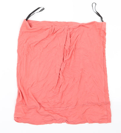 Back view of Warehouse Definitives women’s pink a-line skirt, size UK 12