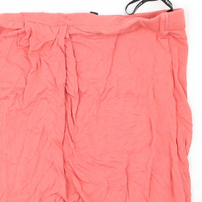 Close-up detail of Warehouse Definitives women’s pink a-line skirt, size UK 12