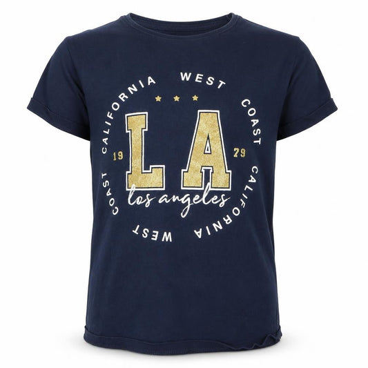 Front view of Primark boys’ blue basic t-shirt, size 7-8, years - la