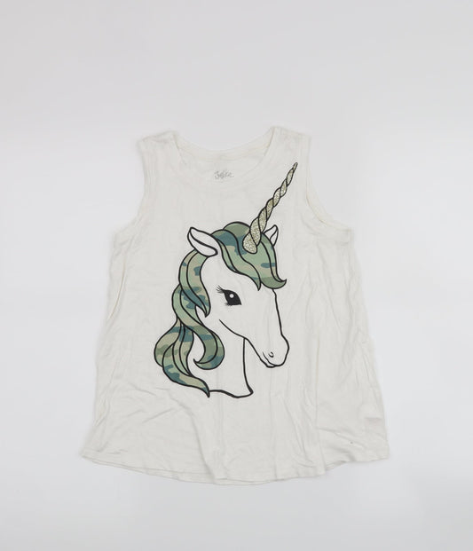 Justice Girls White   Basic Tank Size 10 Years