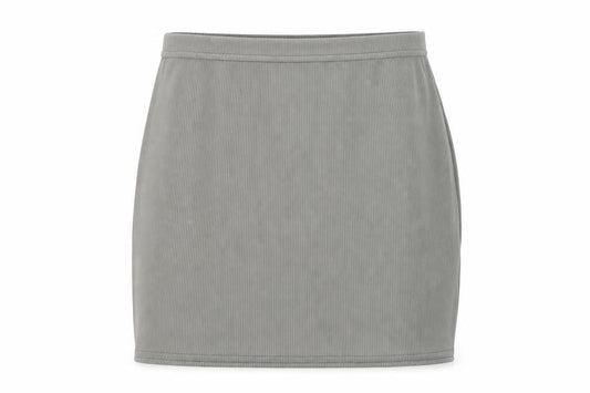 Front view of I SAW IT FIRST women’s grey a-line skirt, size UK 10