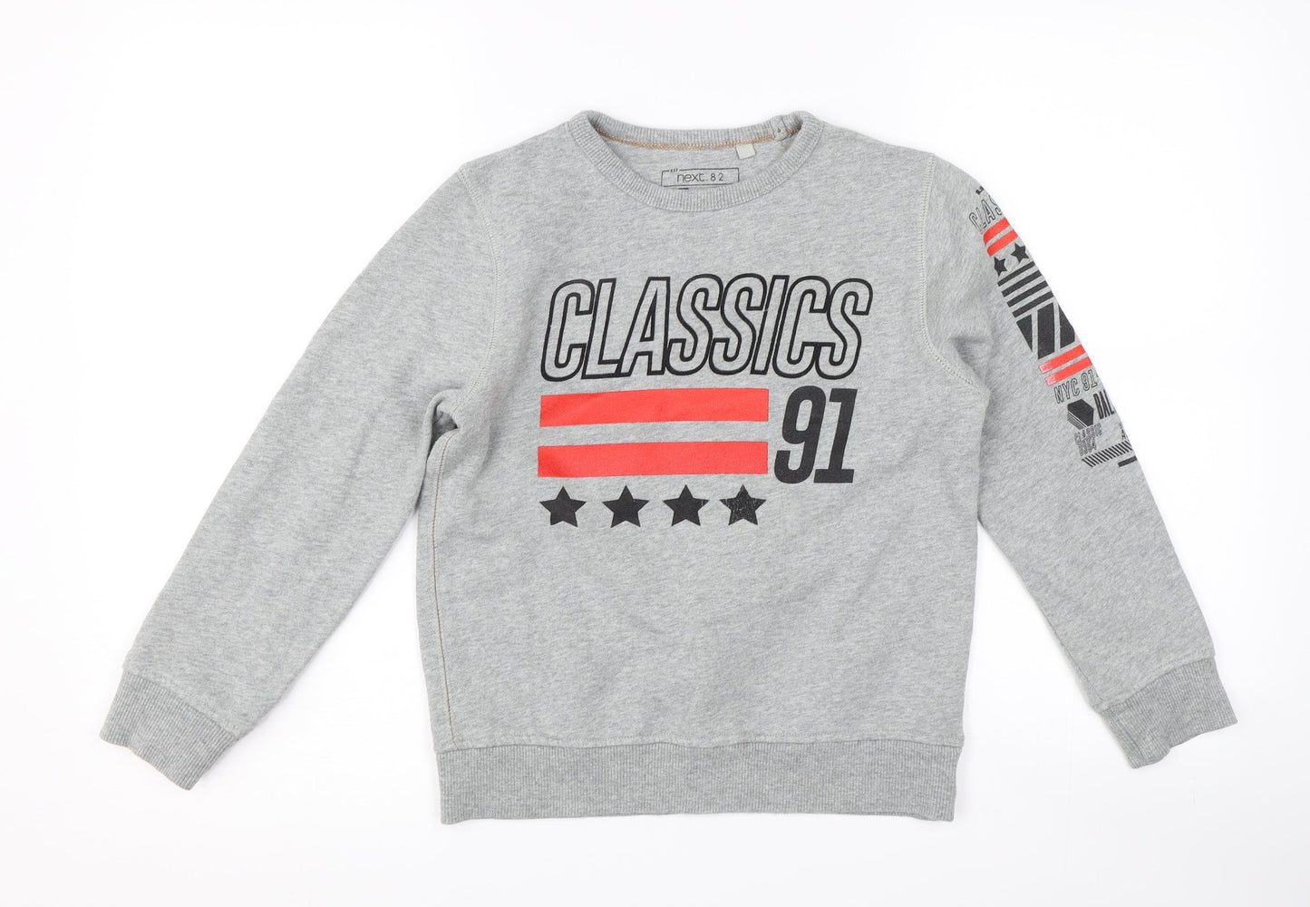 NEXT Boys Grey   Pullover Sweatshirt Size 8 Years  - graphic