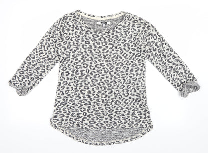 Additional front view of Next women’s grey animal print jumper, size UK 6