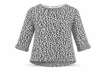 Front view of Next women’s grey animal print jumper, size UK 6