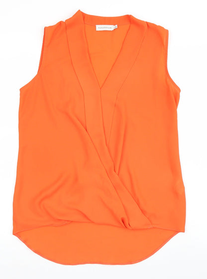 Additional front view of Paraphrase women’s orange basic blouse, size UK 10