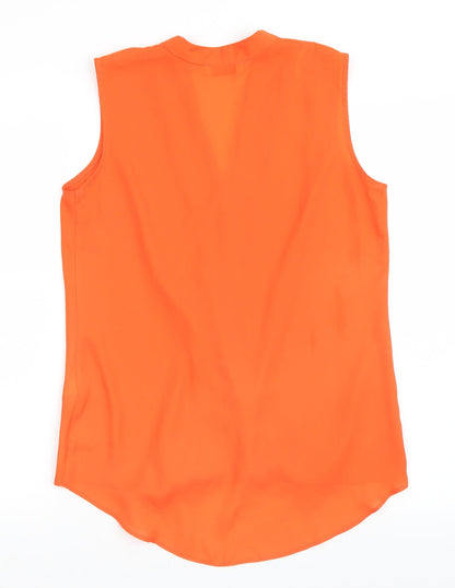 Back view of Paraphrase women’s orange basic blouse, size UK 10